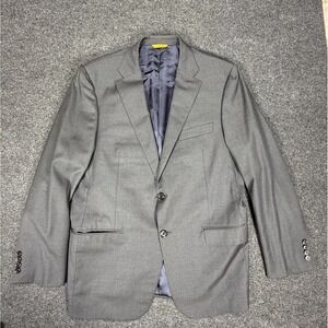 Hickey Freeman Blazer‎ Mens 42 Regular Gray Wool Traveler Suit Jacket Made USA
